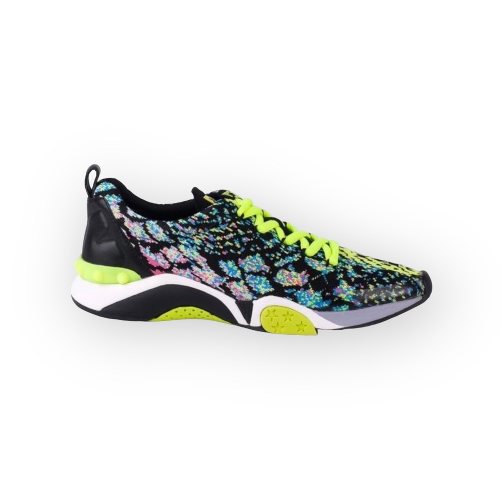 Ash Python Print Knit Trainers Neon Yellow + Mult… - image 1